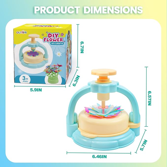 Flower Craft Kit for Kids Ages 4-8 – DIY Fabric Bouquet Toy for Girls and Boys – No Glue Reusable STEM Gift – Make 32+ Flowers – Birthday Arts & Crafts Activity