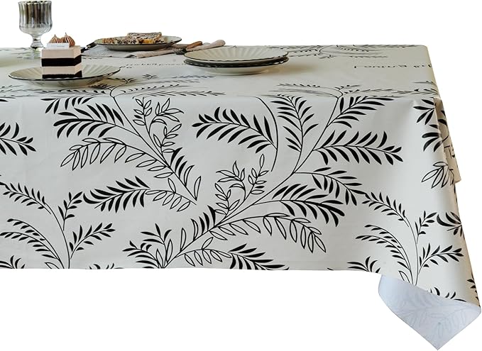 Rectangle Table Cloth,100% Waterproof Tablecloth OilProof SpillProof Vinyl Table Cloth, Wipe Clean Plastic Table Cover for Dining, Camping, Indoor and Outdoor 54" x 78",Midnight Foliage