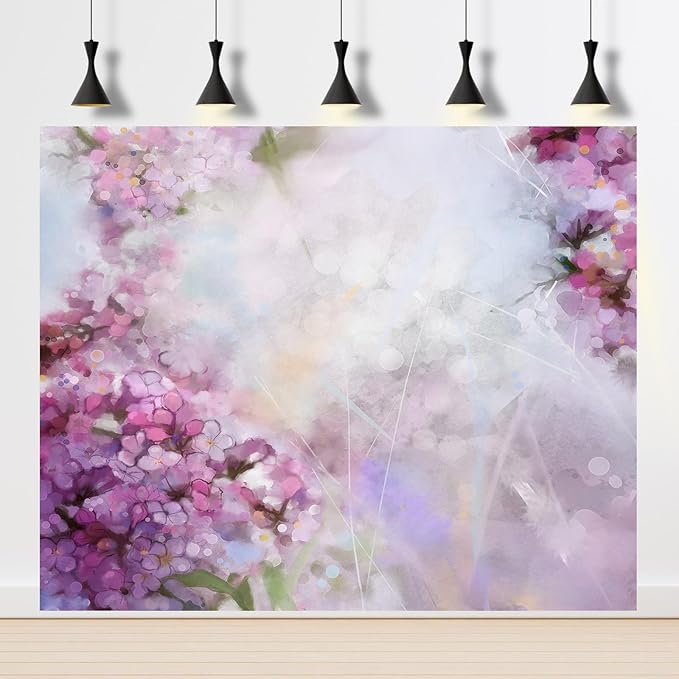Abstract Watercolor Painting Pink Apricot Tree Flower Backdrop Soft Colorful Blur Style with Bokeh Spring Floral Seasonal Nature Photography Background Grunge Paper Background Decor Vinyl 7x5ft
