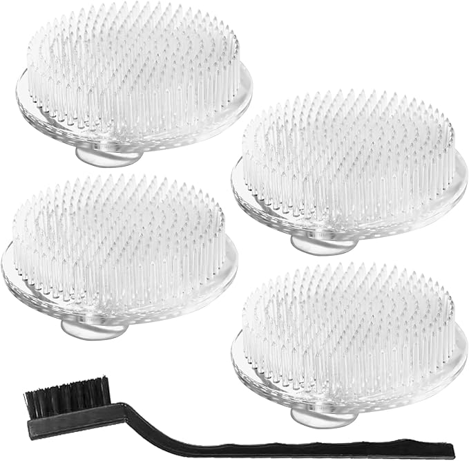 QWQKEFEUN Flower Frog,ikebana4 Exquisite Clear Plastic Three-Suction-Cup Flower Arrangement Holder＋Cleaning Brush，Used forflower Frogs for Arrangements vase 70mm / 2.76 Inch (White) (4PCS)