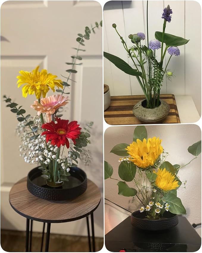 Round Flower Arrangers, Flower Frog Kenzan Fixed Tools, Flower Holder for Ikebana, Floral Arrangement Vase, Fixation and Decoration (6)