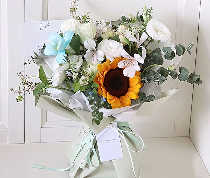 KIMHOME Korean Retro Packaging Waterproof Flower Wrapping Paper Gift Wrapping Flower Shop Bouquet Supplies Roll 23.6 Inch x 32.8 ft (Nude)