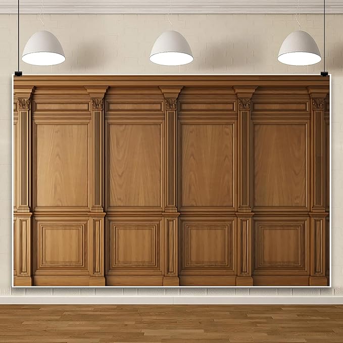 AOFOTO Vintage Room Inside Backdrop Classic French Frame Light Brown Walls Photo Background for Wedding Bridal Shower Party Banner Home Headboard Decor Wall Photo Studio Booth Props 6x4ft