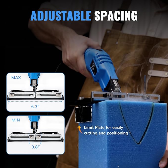 Electric Hot Knife with Grooving Blade Kit 150W 500℃ Craft Shears Foam Cutter for Styrofoam EVA, EPE, XPS, EPP, EPS, KT Board, Sponge