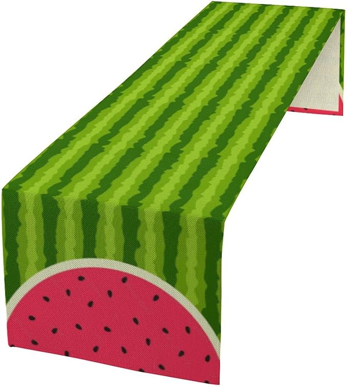 Watermelon Table Runner,Summer Fruit Tropical Birthday Party Decoration Dining Room Home Kitchen Table Decor 13 x 60Inches