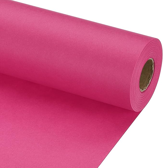PATIKIL Wrapping Paper, 12" x 800"(66') 70 GSM Craft Paper Roll Kraft Packing Paper for Poster Bulletin Board, Gift Wrapping, Dark Pink