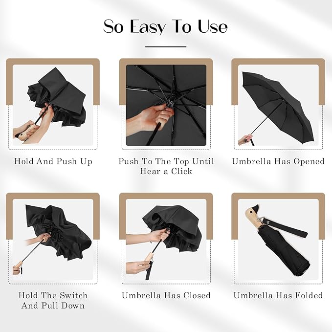 Cute Duck Handle Umbrella - Compact Travel Yellow Duck Head Umbrella for Adults and Girls