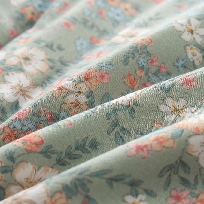 Floral Comforter Set King 3 Pieces Soft Chic Garden Style Vintage Print Lightweight Botanical Flower Comforter Set for All Seasons 1 Comforter and 2 Pillowcases (Floral, King)