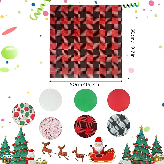 140 Sheets Christmas Tissue Paper,Assorted Xmas Design Bulk Gift Wrapping Paper for Gift Boxes DIY Crafts Birthday Holiday Decoration,19.7"x19.7"(7 Patterns)