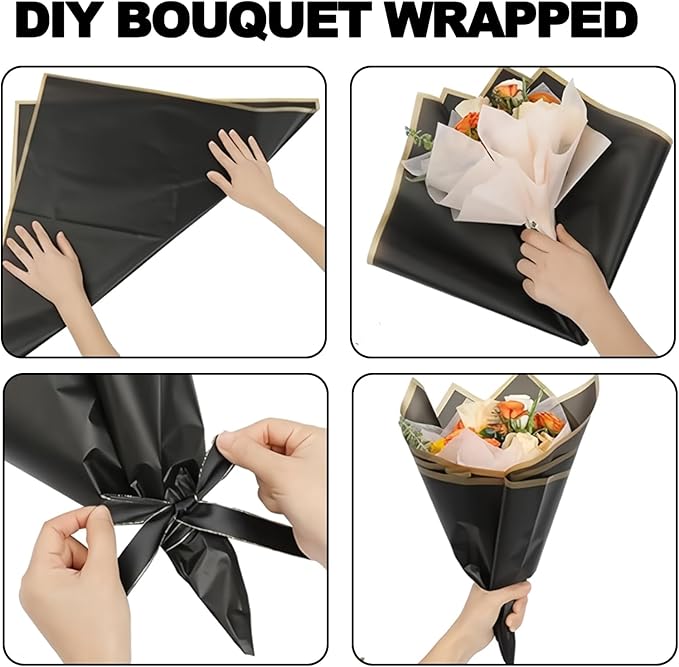 DEWJDFSC 20 Sheets Flower Wrapping Paper,Waterproof Floral Korean Bouquet Wrapping Paper, Florist Supplies, Suitable for Flowers Gift Packaging（White-4）