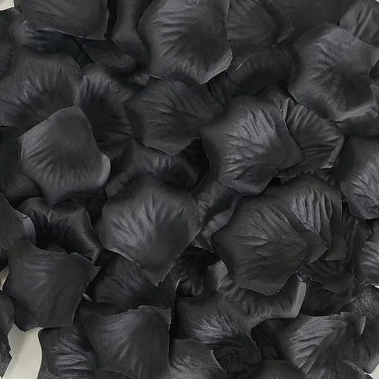 Separated Black Rose Petals,1500 Pcs Black Flower Petals,Fake Rose Petals for Wedding,Romantic Decorations Special Night(Ready-to-use)