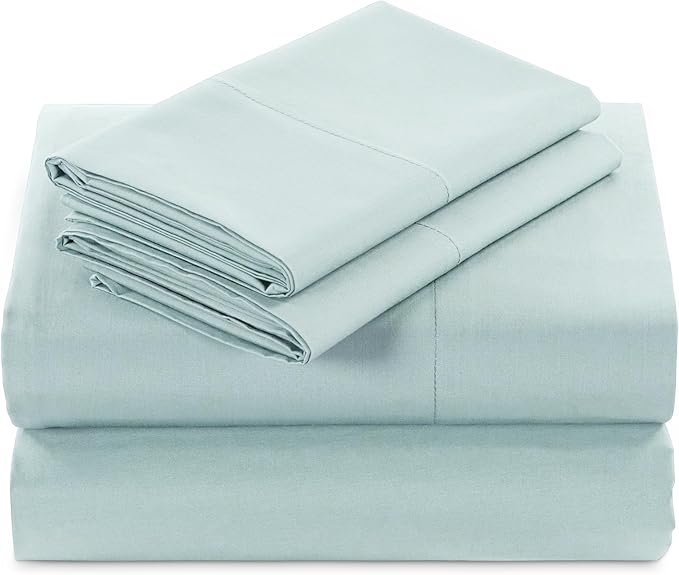 MyPillow Giza Dreams Bed Sheets, 100% Certified Giza Egyptian Cotton, Deep Pocket, Sateen Weave [Full, Sea Mist]