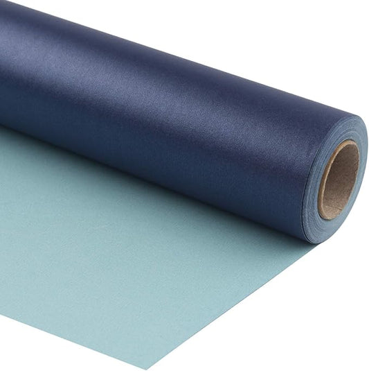 RUSPEPA Navy Gift Wrapping Paper for Men Boys, Jumbo Roll, Navy Blue Solid Color Pearly Shiny Silk Gift Paper for Father's Day, Wedding, Birthday, Christmas, Baby Shower, 30 inches x 32.8 feet