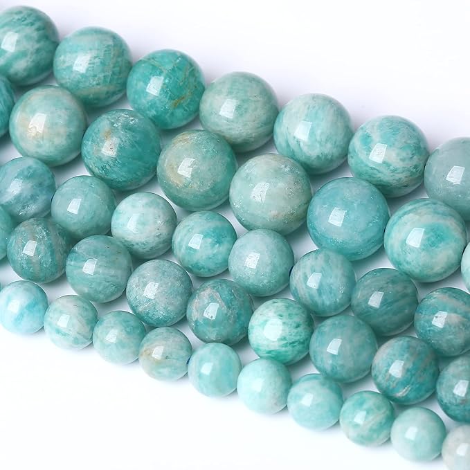 8MM 45PCS Natural Stone Amazonite Gemstone 2A Grade Crystal Loose Beads for Jewelry Making DIY Bracelet Necklace 1 Strand
