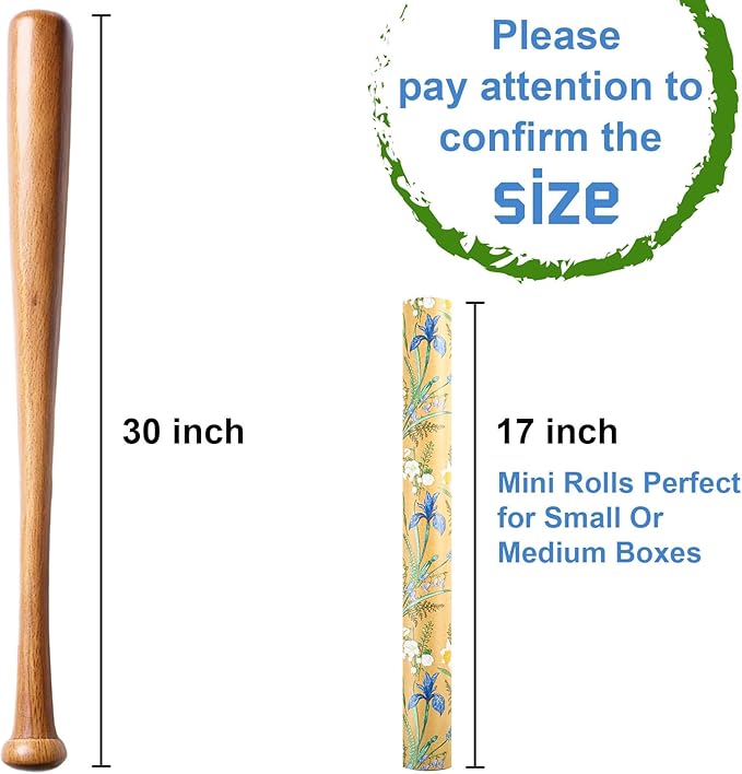 MAYPLUSS Kraft Floral Wrapping Paper - 17Inch x 33Feet - Elegant Meadow Gift Wrap Boho Garden Watercolor Flower Gift Wrapping Paper for Birthday, Wedding, Mothers Day, Bridal Shower, Engagement