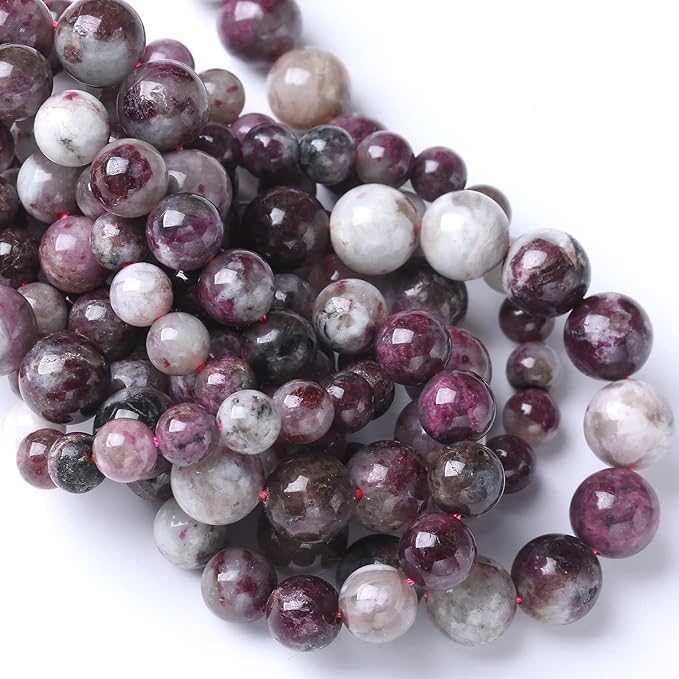 6MM 60PCS Natural Stone Colorful Tourmaline Gemstone Loose Beads for Jewelry Making DIY Bracelet Necklace 1 Strand