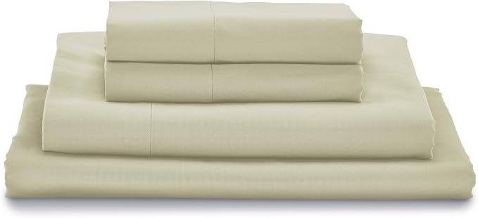 MyPillow Giza Dreams Bed Sheets, 100% Certified Giza Egyptian Cotton, Deep Pocket, Sateen Weave [Twin, Taupe]