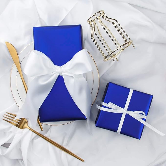 RUSPEPA Dark Blue Wrapping Paper Roll - 81.5 Sq Ft Solid Color Purple Blue Gift Wrap Jumbo Paper Roll for Wedding, Birthday, Shower, Congrats, Holiday, Carnival Gifts - 30 inches x 32.8 feet