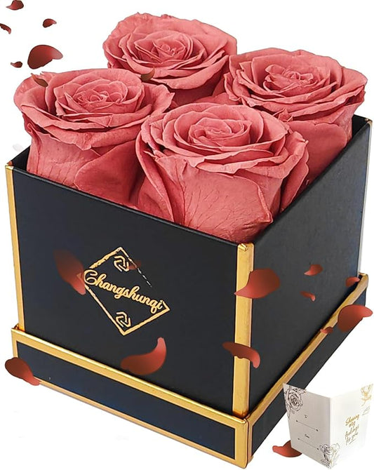 Changshunqi Preserved Roses, Forever Flowers Real Roses in a Box Last 2-3 Years, Forever Preserved Flowers Birthday Gifts for Womem Mom， Rose Forever Gifts for Her,Best Friend, Girlfriend