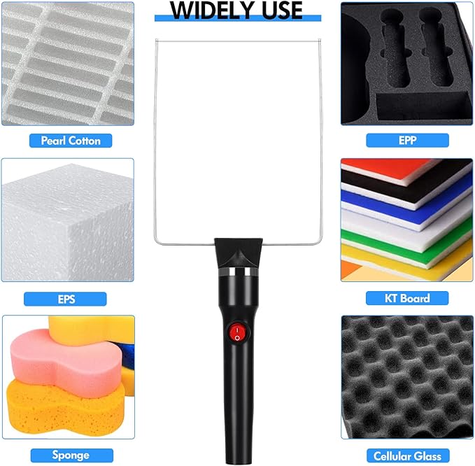 Jhua 4-in-1 Foam Cutter Set Hot Wire Knife Foam Cutter Tool Styrofoam Cutter Foam Board Cutter Electric Styrofoam Cutting Tool with 4 Cutting Machine Pen for Styrofoam Foam Cutting Arts Handcraft DIY