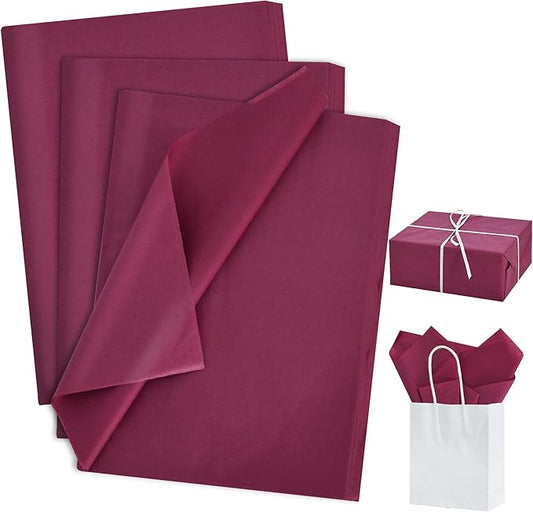 BEISHIDA 100 Sheets Dark Red Tissue Paper Bulk, Wrapping Tissue Paper for Gift Bags, 14 x 20 Inch Gift Wrap for Birthday Wedding Graduation DIY Crafts Holiday Flowers