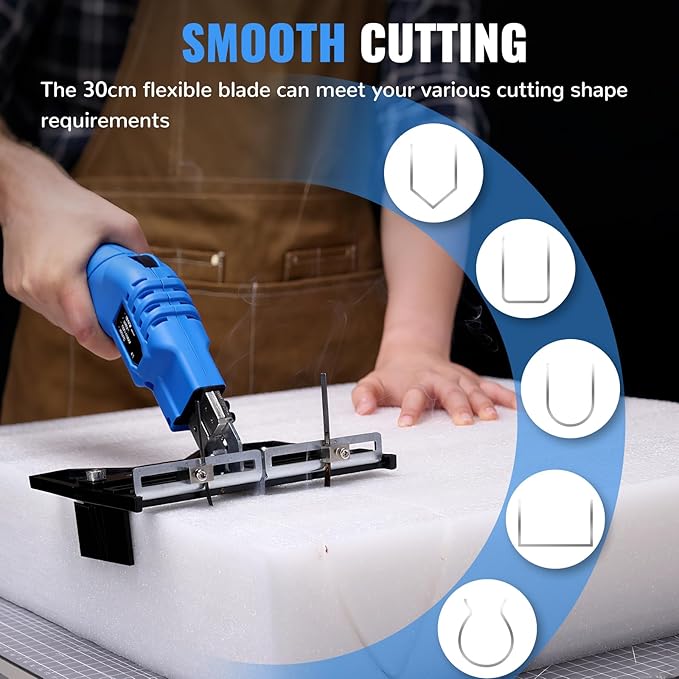 Electric Hot Knife with Grooving Blade Kit 150W 500℃ Craft Shears Foam Cutter for Styrofoam EVA, EPE, XPS, EPP, EPS, KT Board, Sponge