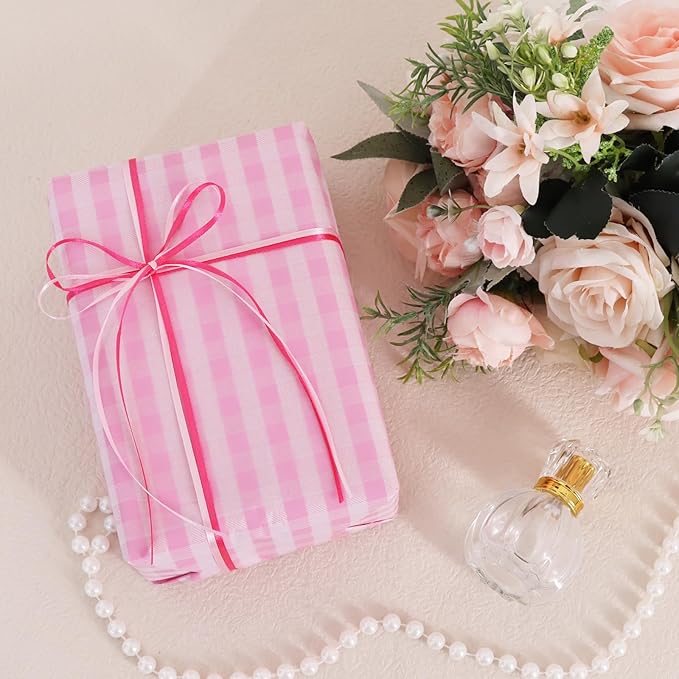 TONIFUL 1/8 Inch x 200 Yards Pink Thin Solid Satin Ribbon Giant Spool Double Face Ribbons for Crafts Hanging Tags Invitation Card Balloons Bouquet Hair Gift Wrapping Party Decoration