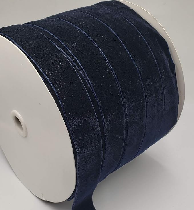 10 Yards Velvet Ribbon Spool (Navy, 1")