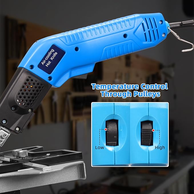 DOMINOX Foam Cutter Air Cooled Electric Hot Knife Foam Cutter Styrofoam Cutter with Slotting Foam Cutting Tool Hot Knife Cutting Tool for EPP, EPS, XPS, EPE, KT Board