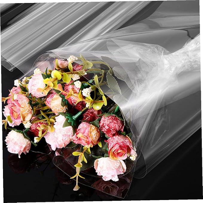 NOLITOY Cellophane Wrap Transparent Floral Packing Film DIY Bouquet Material for Flower Wrapping and Decoration