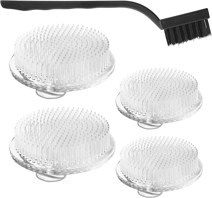 QWQKEFEUN Flower Frog,ikebana2 Exquisite Clear Plastic Three-Suction-Cup Flower Arrangement Holder＋Cleaning Brush，Used forflower Frogs for Arrangements vase 70mm / 2.76 Inch (White) (2PCS)