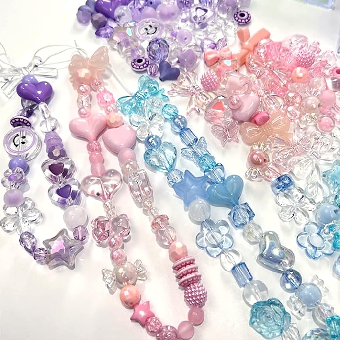 300 Grams Beads Charms Pendants, Acrylic Beads Charms for Jewelry Making Bracelet Necklace Earrings Bangles, DIY Art Craft