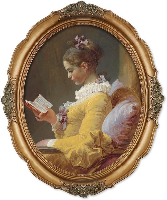 SIMON'S SHOP Oval Frame 11x14, Gold Picture Frames 11 x 14 for Gallery Wall Display, Vintage Poster Frames, Rococo Style Wall Décor