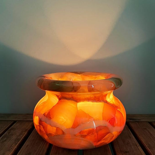 Votive Candle Holder, Tealight Candle Holder, Small Vase Carved from Natural Marble, Stone Flower Vase for Home Decor, Modern Farmhouse,Table Centerpiece, Entryway, Bookshelf, Mantel, Shelf Decor