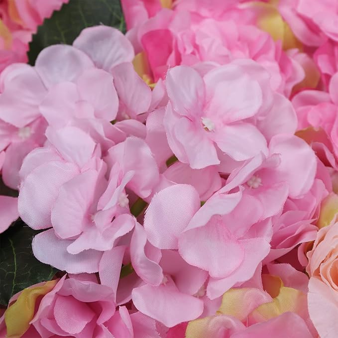 15.74"x 23.62" Artificial Flower Wall Panels,Flower Wall Mat Silk Flower Panels for Outdoor Garden Backyard Fence Fence Privacy Screen and Indoor Wall Decor (6Pcs Pink)