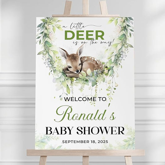 Personalized Baby Shower Welcome Sign For Outdoor, Custom Forest Animal Baby Shower Yard Sign Decorations