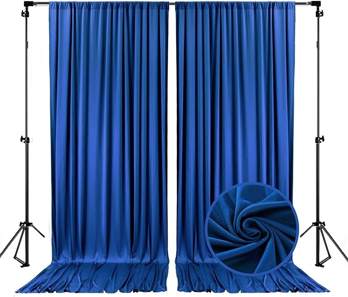10 x 10 Feet Royal Blue Backdrop Curtain for Partie, Background Curtains for Photoshoot, Birthday, Wedding, Halloween, Thanksgiving, Christmas, New Year Party Decorations 5Ft x 10Ft, 2 Panels