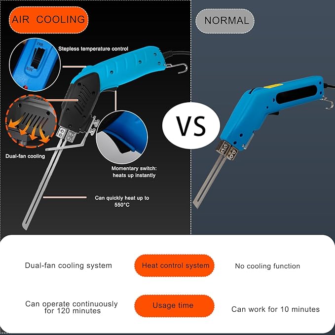 Air Cooled, Electric Hot Knife - Foam Cutting Tool with Blades & Accessories Use Foam Cutter for Engraving and DIY Handmade