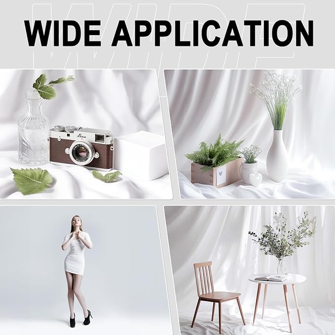 GFCC White Backdrop - 6FTX9FT White Photo Backdrop for Photoshoot Background for Photography Screen Video Recording Picture Background