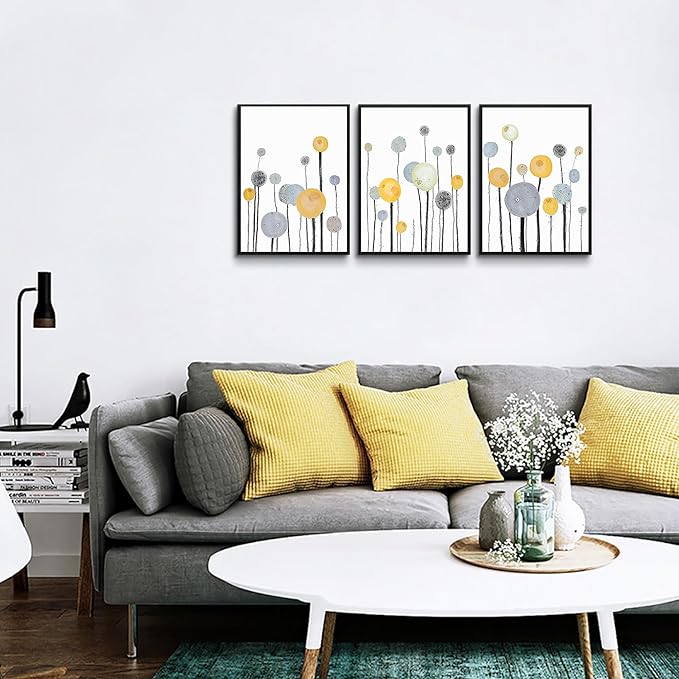 3 Piece Black Framed Abstract Watercolor Painting Wall Art For Living Room Bedroom Wall Hanging Decor Office Decor Wall Artwork Flowers Prints Pictures Kitchen Wall Decorations Bathroom Home Decor