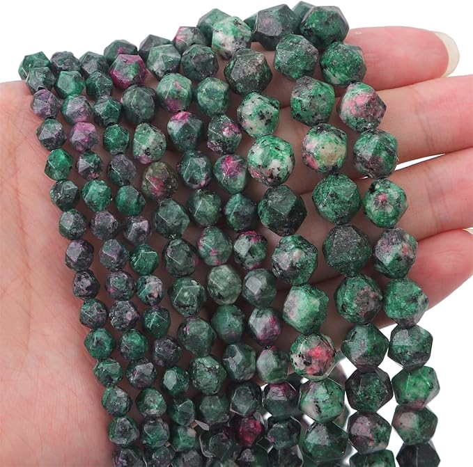 Faceted Natural Zoisite Stone Round Beads 10mm 36cm/Strand for Jewelry Making