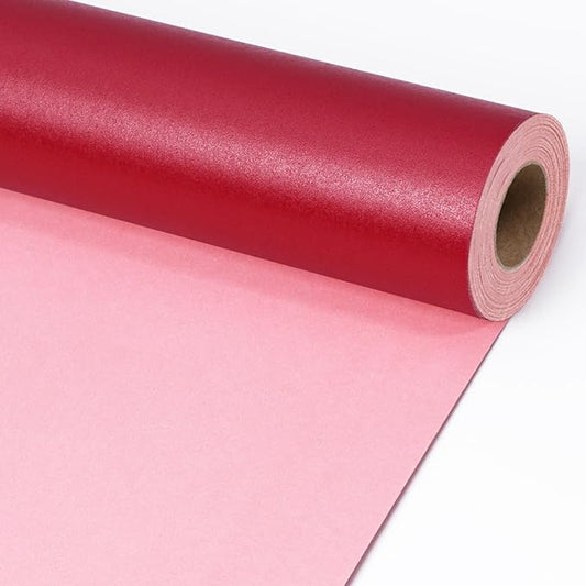 LaRibbons Red Wrapping Paper, Mini Roll-17 Inch x 33 Feet, Christmas Gift Wrap Paper Rolls, Perfect for Holiday, Wedding, Valentine's Day, Birthday, Baby Shower Presents
