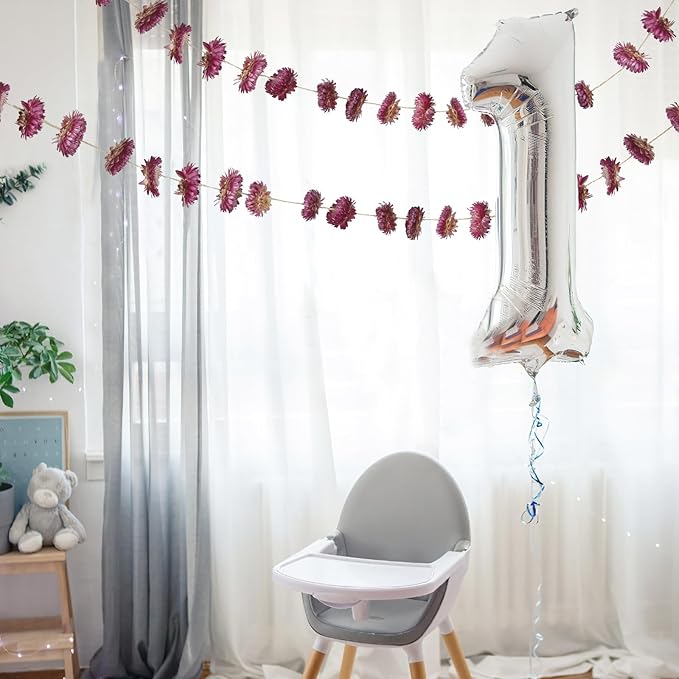 Dried Flowers Garland Real Daisy Sunflower Garlands 10.5ft 63 Pcs Natural Dried Daisy Flowers Heads Gerbera Daisies Dry Flower Arrangements for Wedding Boho Decor Home Party Wall Hanging