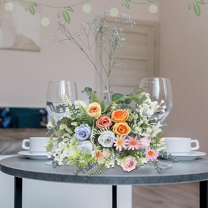 Eucalyptus Leaves Stems 120pcs 3 Kinds Mixed Artificial Greenery Stems Baby Breath Flowers Artificial Bulk Greenery Stem Floral Decor for Wedding Decor Vase Floral Arrangement Centerpiece DIY Bouquet
