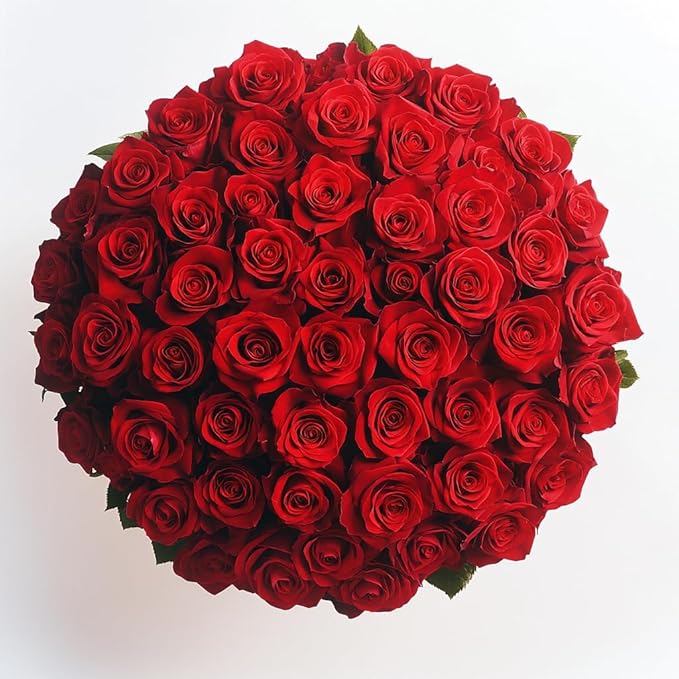 GlobalRose 75 Red Roses Bouquet - Responsibly Sourced Roses Fresh Flowers - Hand-Picked Flowers Fresh Bouquet for Mother's Day, Birthday & Special Occasions (3 Bunches of 25 Stems)