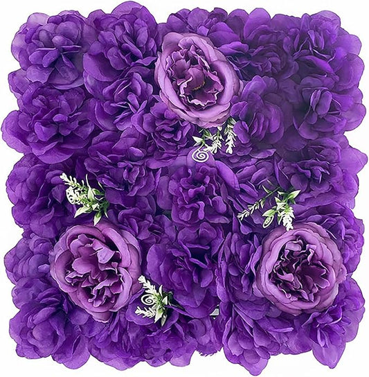 Flower Wall Backdrop, 12PCS 10.6"-15.7" Artificial Flower Wall Panel with Various Styles, 3D Floral Wall Decor for Wedding Photo Background Festive Party Home Decoration (F011, 13.8 * 13.8in)