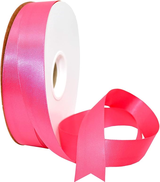 Morex Ribbon Double Face Satin Ribbon 7/8" X 50 YD Camelia Rose Ribbon for Gift Wrapping, Birthday Gift Cards, Satin Dress for Women, Silk Ribbons for Crafts, Wedding Gifts for Couple