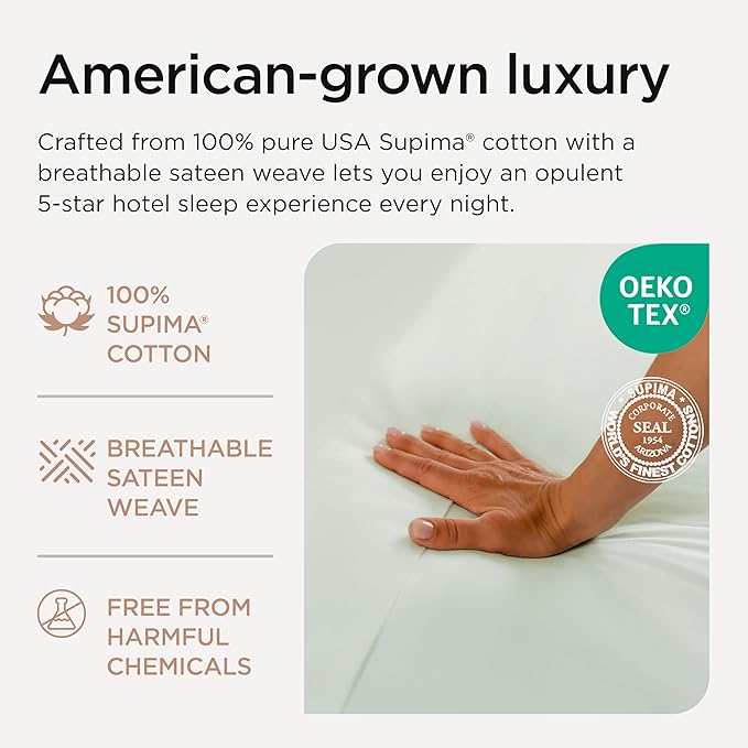 Threadmill California King Sheets, Certified American Supima Cotton Sheets, 1200 Thread Count Hotel Quality, 4 Piece Luxury Bed Sheets Set with Elasticized Extra Deep Pocket, Seaglass