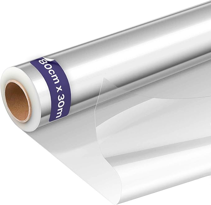 volila Clear Cellophane Wrap Roll (31.5 in x 100 ft) - Folded Cellophane Wrap for Gift Baskets Treats, Flower Wrapping