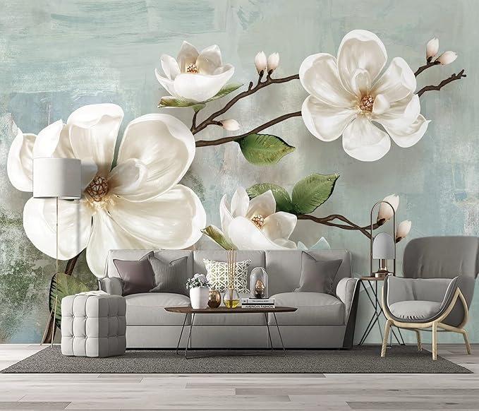 Beautiful 3D Floral Wallpaper Bedroom Modern Flowers murals Trendy Office Decorative Living Room tv Background Large Wall Mural - 160"x108" Not Peel and Stick